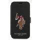 Apple iPhone 12 Pro Max 6.7\" US Polo Embroidery Collection Book Case Cover (USFLBKP12LPUGFLBK), Black