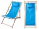 Folding Wooden Beach and Garden Sun Lounger with Cushion, Blue