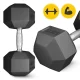4Fizjo HEX Steel Dumbbell 27.5 kg, Black