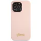 Guess Silicone Script dėklas, skirtas iPhone 13 Pro Max, šviesiai rožinis