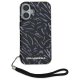 Karl Lagerfeld dėklas iPhone 16 telefonui Zebra With Cord, violetinis