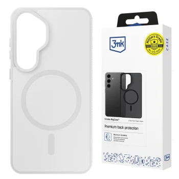 Dėklas 3mk Smoke MagCase telefonui Samsung Galaxy S25, baltas skaidrus