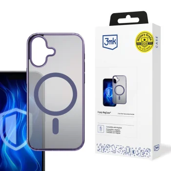 Case 3mk Frosty MagCase for Apple iPhone 16 Plus with MagSafe, Purple
