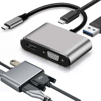USB-C to HDMI 4K / VGA / USB 3.0 / USB-C PD Adapter
