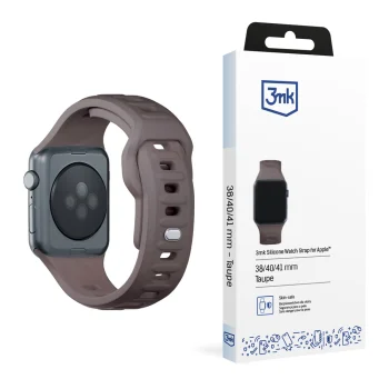 3mk silikoninis laikrodžio dirželis Apple Watch 42 / 44 / 45 / 49 mm, rudas
