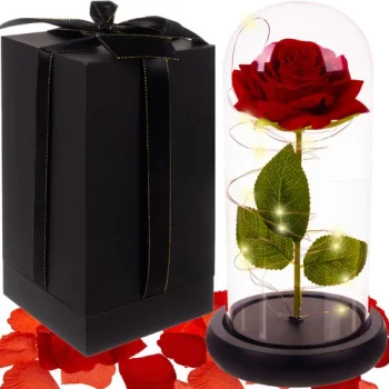 Luminous LED Rose in Glass Dome Eternal Flower Malatec 21619