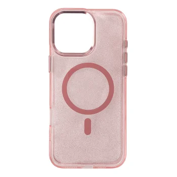 Case for iPhone 16 Pro Glitter Case MagSafe, Translucent Pink with Glitter