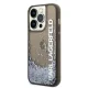 Karl Lagerfeld dėklas iPhone 14 Pro su MagSafe, Liquid Glitter, juodas