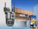 Dual Lens Outdoor Rotating IP Security Camera 4G RJ45 6MP Black