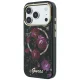 Guess IML Glitter Blossom Roses MagSafe case for iPhone 18 Pro Max / 17 Pro Max, black