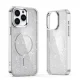 Telefono dėklas iPhone 16 Glitter Case MagSafe, pusiau skaidrus baltas su blizgučiais