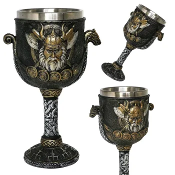 Dekoratyvinė vikingų taurė, 160 ml, juoda