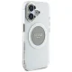 Guess IML Metal Colored Circle Classic Logo MagSafe dėklas telefonui iPhone 16, pilkas