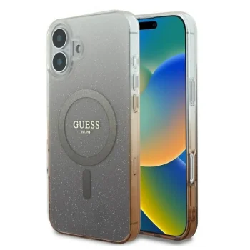 Guess IML Glitter Gradient MagSafe dėklas, skirtas iPhone 16, rudas