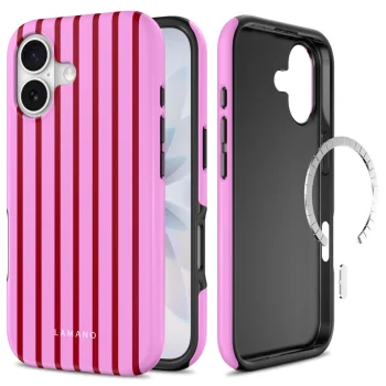 Tech-Protect Lamano MagSafe Case for iPhone 17, Red and Pink
