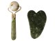 3-in-1 Jade Face Massager Set with Roller and Gua Sha, Green