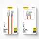 Kampinis laidas Dudao L24AL USB-A – Lightning 30W 1m, oranžinis