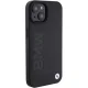 BMW dėklas iPhone 15 telefonui Leather Hot Stamp, juodas