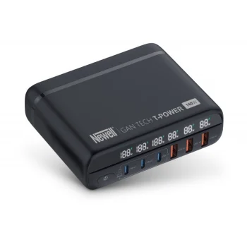 Newell GaN Tech T-power 140W tinklo įkroviklis su adapteriais, juodas