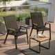 Set of 2 Garden Chairs MultiGarden Outdoor Patio Balcony, Black