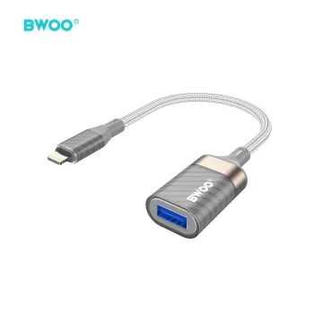 BWOO BZ70 OTG adapteris Lightning į USB-A 0,18 m, pilkas