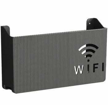 Sieninė lentyna Wi-Fi maršrutizatoriui, juoda
