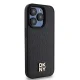 DKNY Leather Monogram dėklas iPhone 15 Pro telefonui su MagSafe, juodas