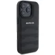 Mercedes-Benz iPhone 16 Pro Max dėklas AMG Leather Debossed Lines, juodas