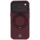 Mercedes leather MagSafe case with ring stand for iPhone 18 Pro / 17 Pro, burgundy