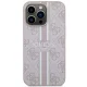 Guess dėklas iPhone 13 / 13 Pro 4G Printed Stripes MagSafe, rožinis
