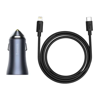 Baseus Golden Contactor Pro fast car charger USB Type C / USB 40 W Power Delivery 3.0 Quick Charge 4+ SCP FCP AFC + USB...