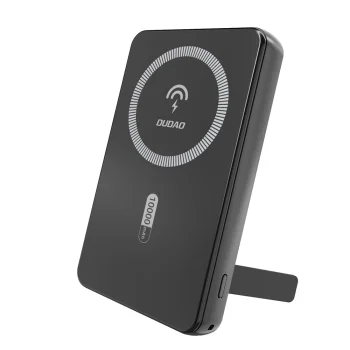Magnetinė išorinė baterija Dudao K14S+ 10000 mAh 22.5W USB-A USB-C su MagSafe ir stovu, juoda