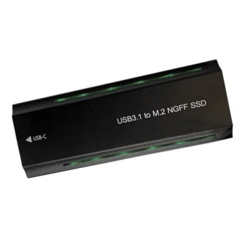M.2 NVMe / NGFF SSD išorinis dėklas USB 3.2 Type-C 20Gbps RGB, juodas