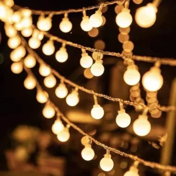 Telcon LED rutuliukų girlianda 1,5m 10 LED USB, šiltai balta