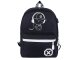 Black Youth Backpack with Reflective Graphics and USB Port