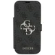Knygutės tipo dėklas Guess Book 4G Metal Logo, iPhone 18 Pro / 17 Pro, juodas