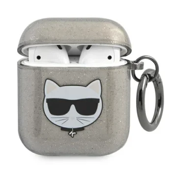 Karl Lagerfeld Choupette Head AirPods 1/2 Case KLA2UCHGK, Black