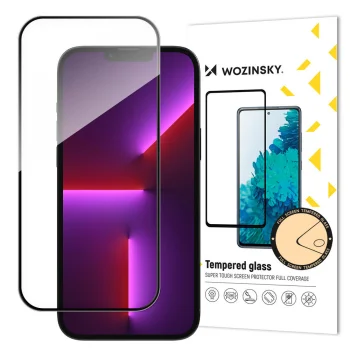Wozinsky Full Glue apsauginis stiklas, skirtas iPhone 15 Plus, juodas