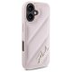 Karl Lagerfeld Quilted Signature dėklas iPhone 16 telefonui, rožinis