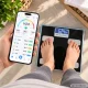 Išmaniosios elektroninės diagnostinės vonios svarstyklės su Bluetooth 180 kg, juodos