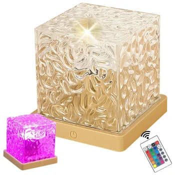 RGB Crystal Night Light with Remote and USB, Decorative Cube