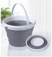 Large Foldable Silicone Bucket with Handle 5L Grey-White