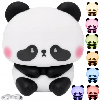 Silicone Night Light for Kids Panda LED RGB, Touch Control, Rechargeable