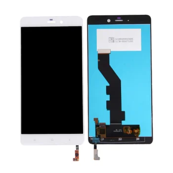 LCD ekranas Xiaomi Mi Note su jutikliniu stiklu ir rėmeliu, baltas