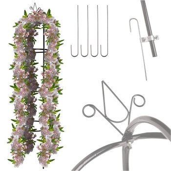 LUARO Metal Garden Pergola for Climbing Plants and Roses, 195 cm, Black