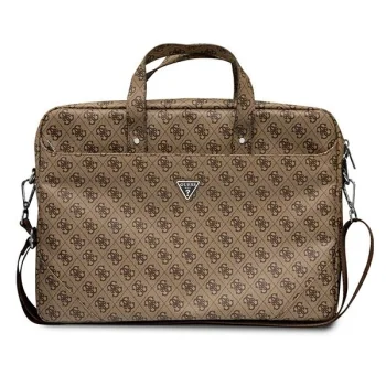 Guess Saffiano Hot Stamp nešiojamojo kompiuterio krepšys 15 / 16", rudas