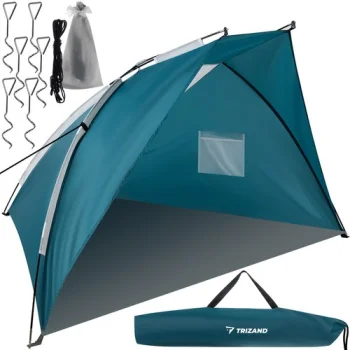 Trizand 20975 Beach Tent, 220x120x120 cm, Blue/Grey