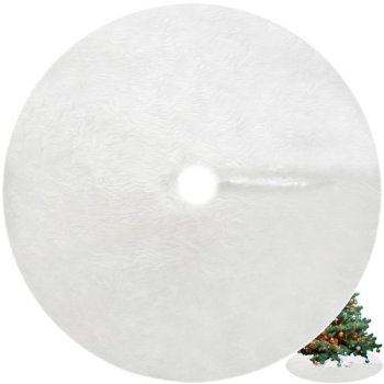 Ruhhy Christmas Tree Skirt Mat, 150 cm, White