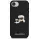 Karl Lagerfeld Fixed Glitter dėklas telefonui iPhone 16e, juodas