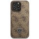Guess 4G Triangle Logo Cardslot dėklas iPhone 13 / 13 Pro, rudas